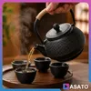 ASATO Gusseisen-Teekanne 0,9 l Set mit 4 Teeschalen und Produktbild-Vorschau 11