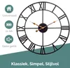 HSXL - Große Wanduhr Schwarz mit goldenen Zeigern - 60cm Produktbild-Vorschau 4