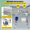 A medical cart with various items on it, with feature callouts. Produktbild-Vorschau