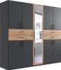 Kleiderschrank mit Spiegel, 225 cm breit modern in graphit Produktbild-Vorschau 1