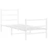 Bettgestell mit Kopf- und Fußteil Metall Weiß 80x200 cm Produktbild-Vorschau 1