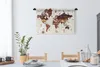 MuchoWow® Wandteppich Wandbehang Weltkarte - Braun - Rot Produktbild-Vorschau 3