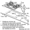 Piano cottura a gas da 75 cm con 5 fuochi, 11500 w, nero Anteprima dell’immagine prodotto 4