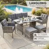 Set di mobili da giardino in polyrattan Tavolo da pranzo Anteprima dell’immagine prodotto 5