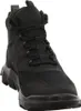 A black sneaker boot is shown from the front. Produktbild-Vorschau