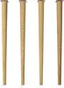 Four wooden furniture legs are arranged vertically against a white background. Produktbild-Vorschau