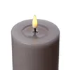 LED Stumpenkerze MIA - Echtwachs - realistische 3D Flamme - H: 20cm - D: 10cm - altrosa Produktbild-Vorschau