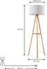 Lindby Stehleuchte Adamio, Ø 45,5 cm, weiß, Textil, Tripod Produktbild-Vorschau 4