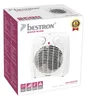 The image shows the retail packaging of a Bestron fan heater. Produktbild-Vorschau