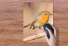 MuchoWow® Mauspad Mousepad Vogel - Zweig - Rotkehlchen Produktbild-Vorschau 3