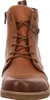 A close-up front view of a brown leather lace-up boot. Produktbild-Vorschau