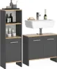 A bathroom furniture set consisting of a tall cabinet and a vanity unit with a sink. Produktbild-Vorschau