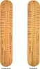 Two wooden sock rulers are shown side-by-side against a white background. Produktbild-Vorschau