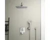 A modern bathroom shower fixture set mounted on a light gray wall. Produktbild-Vorschau