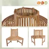 A collage of images showing a wooden garden bench designed to surround a tree. Produktbild-Vorschau