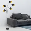LED Stehlampe, schwarz-gold, Textilschirme schwenkbar, H Produktbild-Vorschau 2