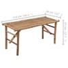 vidaXL Banc de jardin pliable avec support 118 cm bambou Voir les images du produit 12
