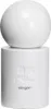 A white perfume bottle with a spherical cap and embossed branding. Anteprima dell’immagine prodotto