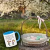 Ostergedicht über Osterhasen Kaffeebecher in hellblau mit Produktbild-Vorschau 3