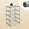 WOLTU Schuhregal schmal 5 Ebenen, Metall, für 10 Paar Produktbild-Vorschau 3