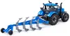 Traktor Kinder Spielzeug Progress mit Drehpflug blau Produktbild-Vorschau 3