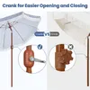 Comparison of a crank opening mechanism versus a knob opening mechanism for a patio umbrella. Produktbild-Vorschau
