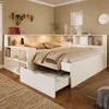 Bed 140x190, met opbergruimte, leeslamp, van hout, USB Productafbeelding-voorbeeld 12
