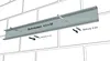 An illustration showing how to mount a metal rail to a brick wall using screws and drills. Anteprima dell’immagine prodotto