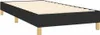 A black boxspring bed frame with wooden legs and a slatted mattress support. Voir les images du produit