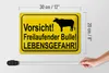 Blechschild Hinweis 30x20cm Vorsicht freilaufender Bulle Produktbild-Vorschau 6