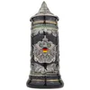 Bierkrug mit Deckel 0,7L – Steinkrug mit Metallmontur & Produktbild-Vorschau 1