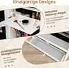 Close-up views of a white jewelry cabinet's features, including a fold-out makeup shelf and a drawer. Náhľad obrázku produktu