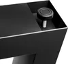Close-up of a black metal table leg with an adjustable foot. Anteprima dell’immagine prodotto