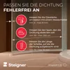 An instructional image showing how to measure for a shower seal, with diagrams and text. Produktbild-Vorschau