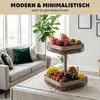 eluno 2-stöckige eckige Obstetagere / Brotkorb, Obstschale, Produktbild-Vorschau 3