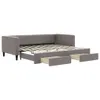 vidaXL Rozkládací postel se zásuvkami Taupe 90x200 cm Látka Náhled obrázku produktu 1