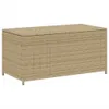 A beige poly rattan storage trunk on a white background. Náhled obrázku produktu