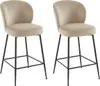 Set aus 2 Barhockern aus Velours und schwarzem Metall - Produktbild-Vorschau 4