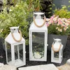 3er Laternen Set Metall Gartenlaterne Windlicht Seilgriff Produktbild-Vorschau 1