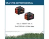 Two Bosch ProCORE18V batteries are shown, with text describing their capacity and coverage area, followed by an illustration of grass with height markers. Voir les images du produit
