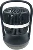 A black oscillating fan with a silver band around the middle and a black handle on top, set against a white background. Voir les images du produit