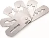 A set of metal cookie cutters with different shapes, hinged together. Produktbild-Vorschau