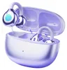 A pair of purple and silver wireless earbuds with their charging case open. Produktbild-Vorschau