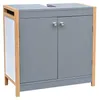 osoltus Unterschrank Waschbeckenunterschrank Bambus / Grau Produktbild-Vorschau 1
