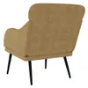 The back view of a brown armchair with black legs. Voir les images du produit