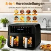 OYAJIA Heißluftfritteuse 9 L - 2 Kammern, Smart Finish, Produktbild-Vorschau 2