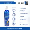 A product image for ROGGE screen cleaner, showing the bottle and listing its uses. Produktbild-Vorschau