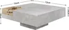 A square coffee table with a built-in wooden storage compartment, shown with dimensions indicated. Produktbild-Vorschau
