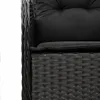 3-tlg. Garten-Essgruppe mit Kissen Schwarz Poly Rattan Produktbild-Vorschau 5