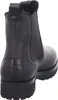 A close-up rear view of a black leather boot. Produktbild-Vorschau